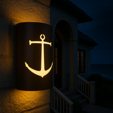 Load image into Gallery viewer, LED Anchor Wall Sconce: Handcrafted Nautical Elegance for Indoor/Outdoor Use