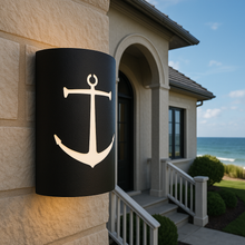Load image into Gallery viewer, LED Anchor Wall Sconce: Handcrafted Nautical Elegance for Indoor/Outdoor Use