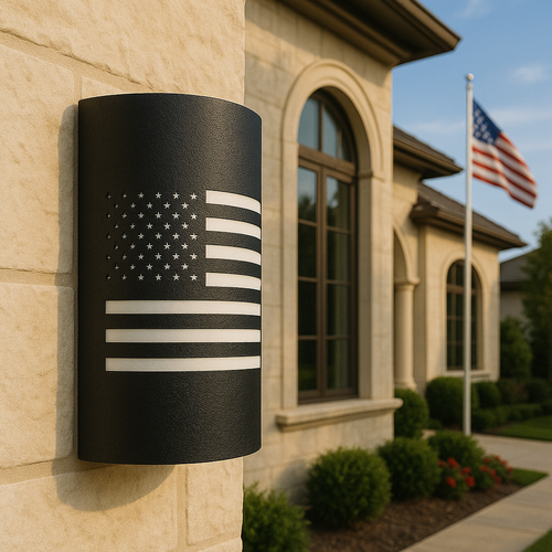 LED USA Flag Wall Sconce for Indoor/Outdoor Use