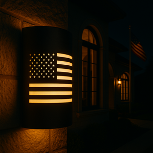 LED USA Flag Wall Sconce for Indoor/Outdoor Use