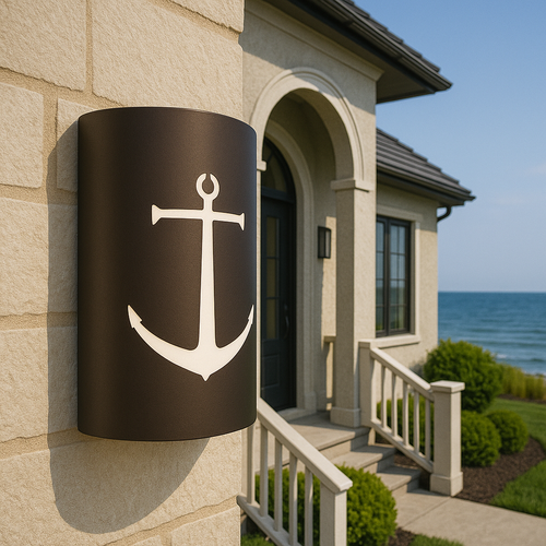 LED Anchor Wall Sconce: Handcrafted Nautical Elegance for Indoor/Outdoor Use