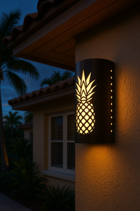 LED Pineapple in Paradise Steel Wall Sconce Light - Indoor/Outdoor