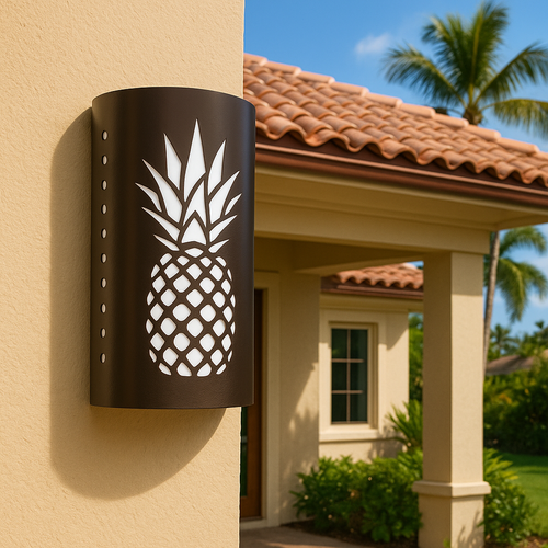 LED Pineapple in Paradise Steel Wall Sconce Light - Indoor/Outdoor