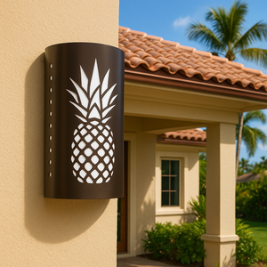 LED Pineapple in Paradise Steel Wall Sconce Light - Indoor/Outdoor