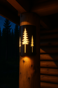 LED Pine Tree Wall Sconce Light - Rustic Charm for Indoor and Outdoor Spaces