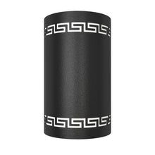 Load image into Gallery viewer, LED Greek Key Steel Wall Sconce Indoor Outdoor