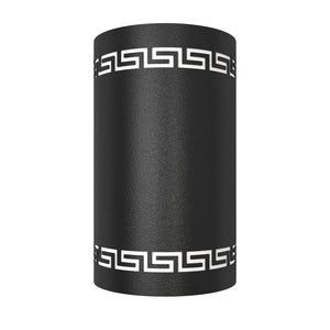 LED Greek Key Steel Wall Sconce Indoor Outdoor