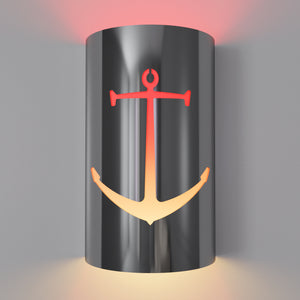 LED Anchor Wall Sconce: Handcrafted Nautical Elegance for Indoor/Outdoor Use